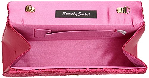 SWANKYSWANS Kendall Lace Clutch in Fuschia