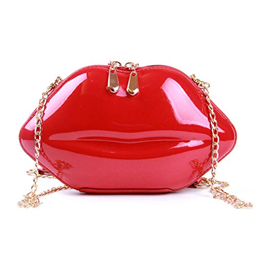 EVEOUT Red Lip Evening Handbag for Women's Party