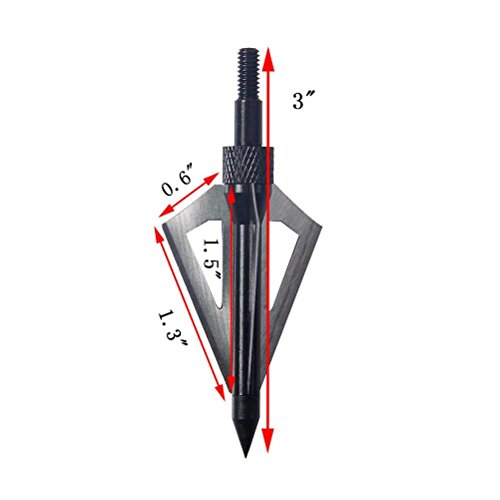 PG1ARCHERY 12pk 3 Blade Hunting Broadheads with Case