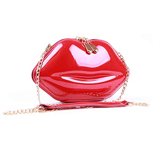 EVEOUT Red Lips Evening Clutch Purse Shoulder Bag