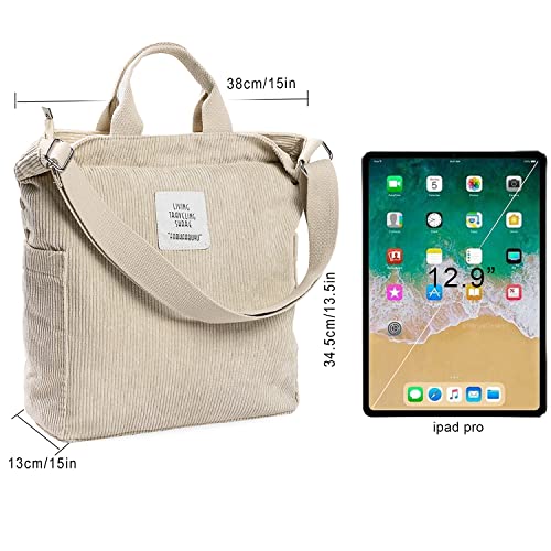 WantGor Designer Beige Shoulder Tote Bag