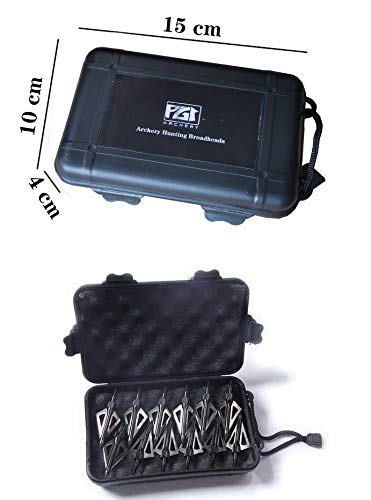 PG1ARCHERY 12pk 3 Blade Hunting Broadheads with Case