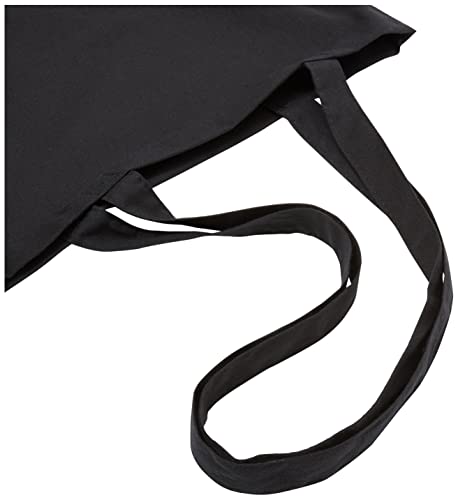 eBuyGB Black Cotton Shopping Tote Shoulder Bag