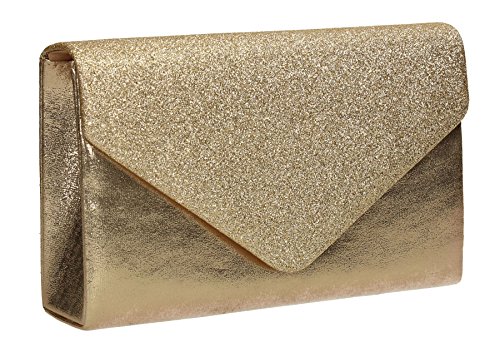 Gold Glitter Envelope Clutch - SwankySwans Kelly