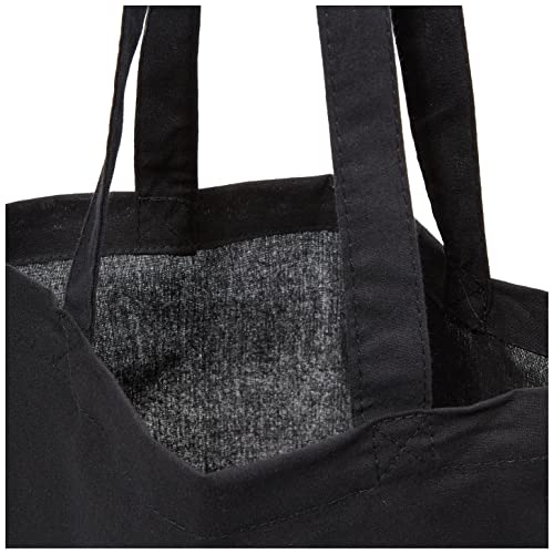 eBuyGB Black Cotton Shopping Tote Shoulder Bag