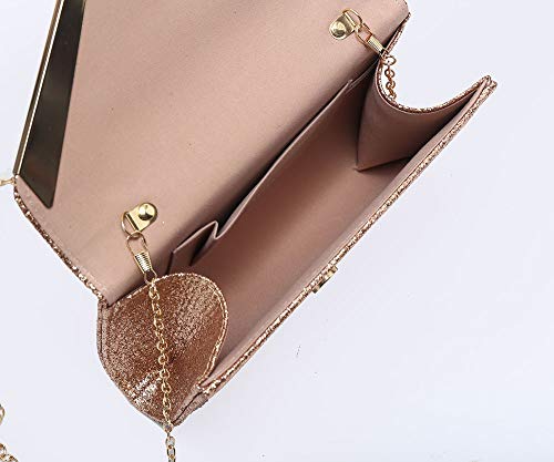 Rose Gold Glitter Envelope Clutch for Women by Foxlady