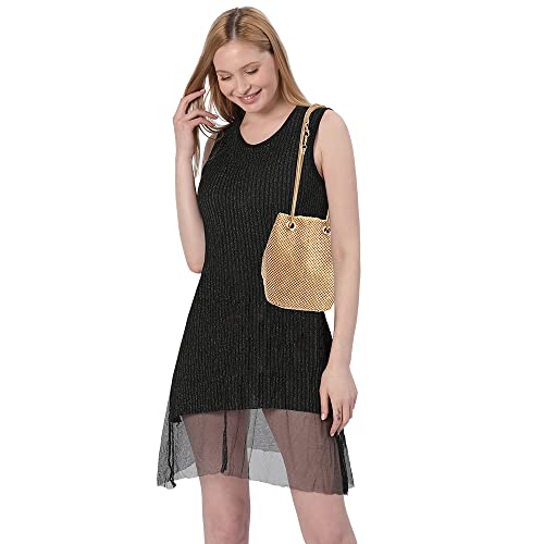 Crystal Rhinestone Evening Purse Clutch for Women (Gold)