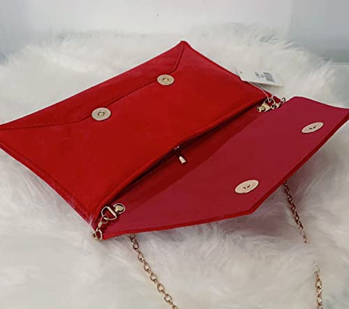 LeahWard Red Suede Clutch for Evening Events