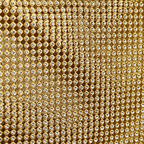 Gold strass embellished shoulder bag for party nights