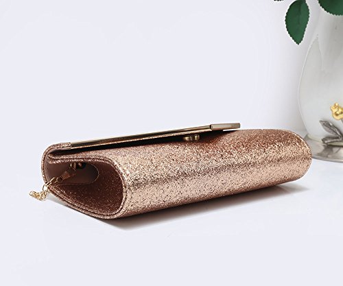 Rose Gold Glitter Envelope Clutch for Women by Foxlady
