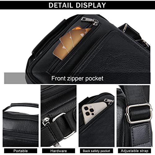 Naudamp PU Leather Business Messenger Bag Black