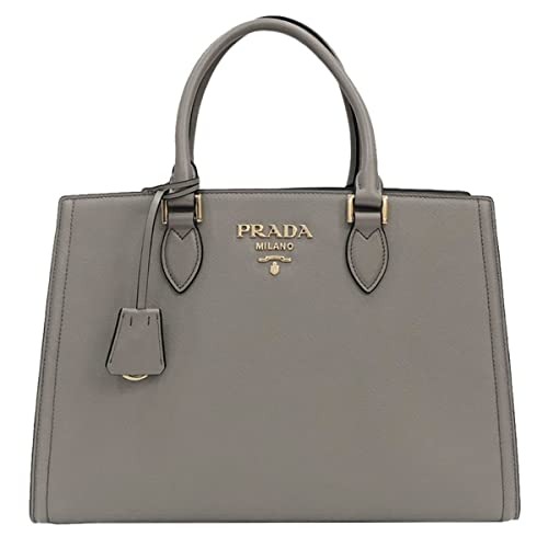 Prada Gray Saffiano Large Satchel Handbag