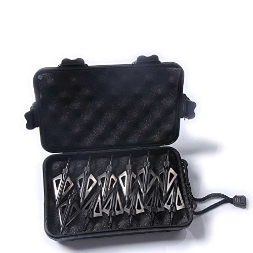 PG1ARCHERY 12pk 3 Blade Hunting Broadheads with Case