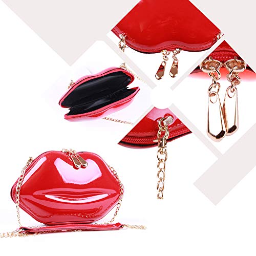 EVEOUT Red Lips Evening Clutch Purse Shoulder Bag