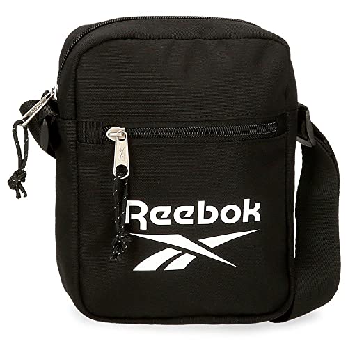 Reebok Boston Designer Shoulder Bag, Black, Polyester, 17x21x7cm