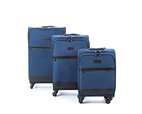 Designer Navy 4-Wheel Cabin Bag - Lightweight, Easy Roll