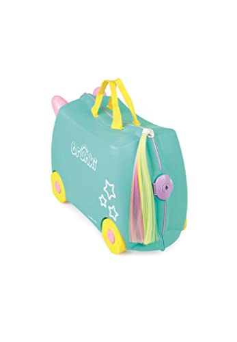 Una Unicorn Teal Ride-On Suitcase and Kid's Handbag