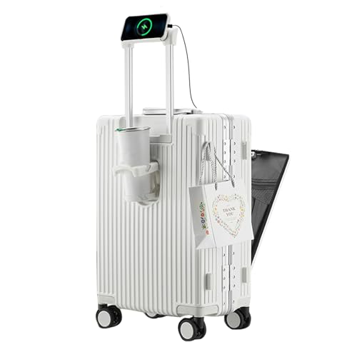 Luxury Hardside Spinner Wheel Carry On Handbag White