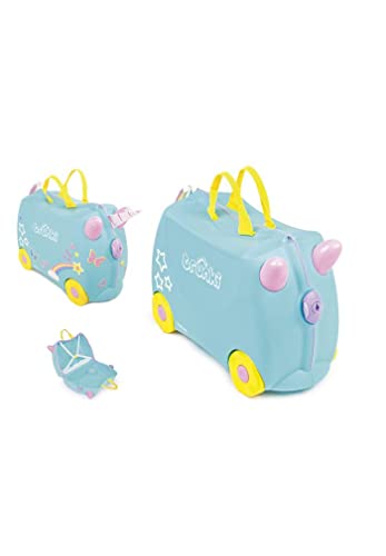Una Unicorn Teal Ride-On Suitcase and Kid's Handbag
