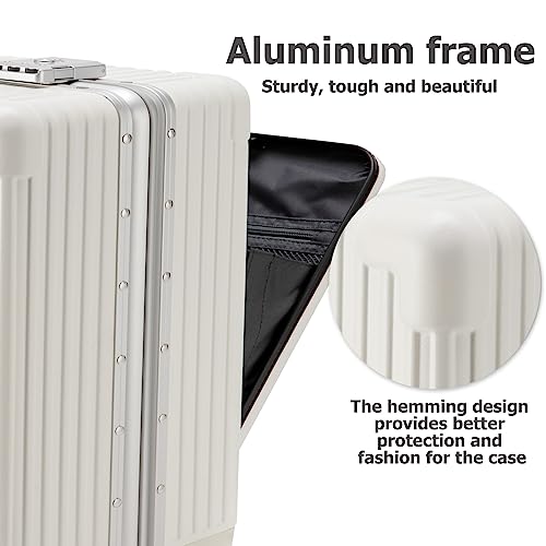 Luxury Hardside Spinner Wheel Carry On Handbag White