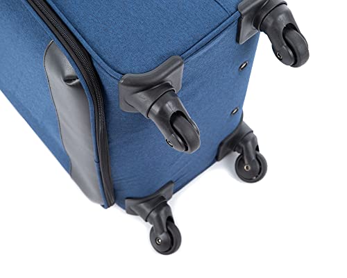 Designer Navy 4-Wheel Cabin Bag - Lightweight, Easy Roll