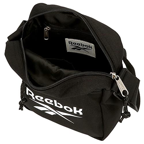 Reebok Boston Designer Shoulder Bag, Black, Polyester, 17x21x7cm