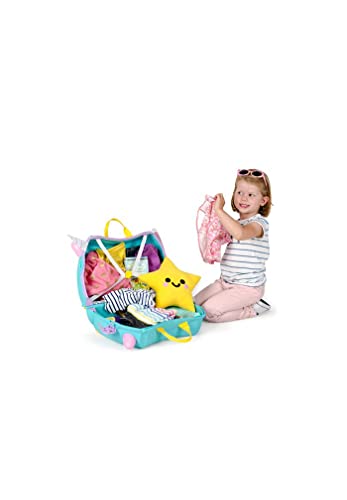 Una Unicorn Teal Ride-On Suitcase and Kid's Handbag
