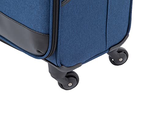 Designer Navy 4-Wheel Cabin Bag - Lightweight, Easy Roll