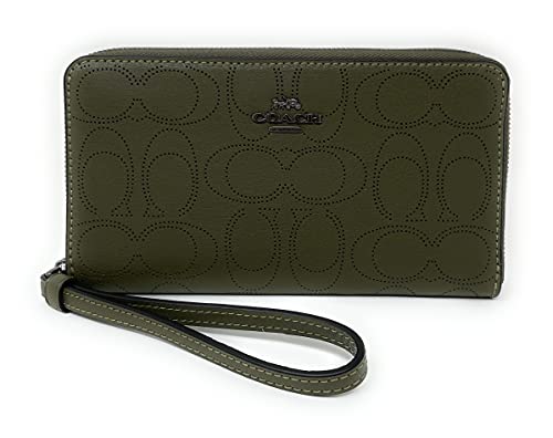 Coach Signature Kelp PVC Phone Wallet Wristlet
