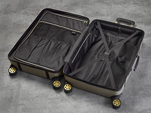 Vintage Gold Suitcase Set with 8 Wheel Spinner