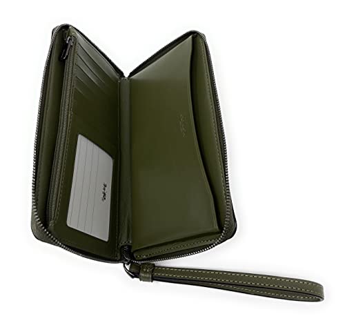 Coach Signature Kelp PVC Phone Wallet Wristlet