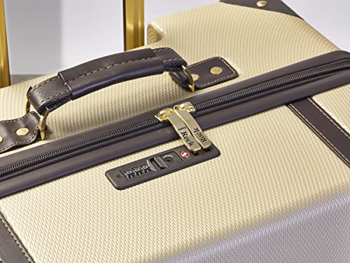 Vintage Gold Suitcase Set with 8 Wheel Spinner