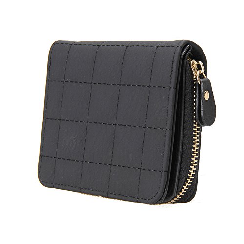 Aeeque Women's Short Grid Style Wallet - Black