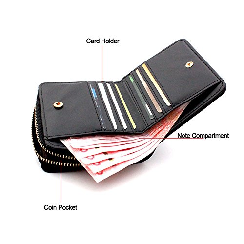 Aeeque Women's Short Grid Style Wallet - Black