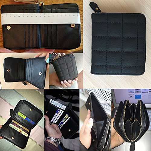 Aeeque Women's Short Grid Style Wallet - Black