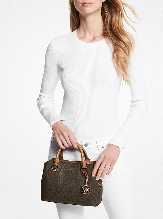MICHAEL KORS Small Logo Satchel Crossbody - Brown