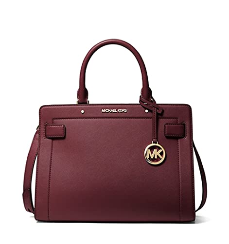 Michael Kors Rayne Leather Satchel Crossbody Handbag, Merlot