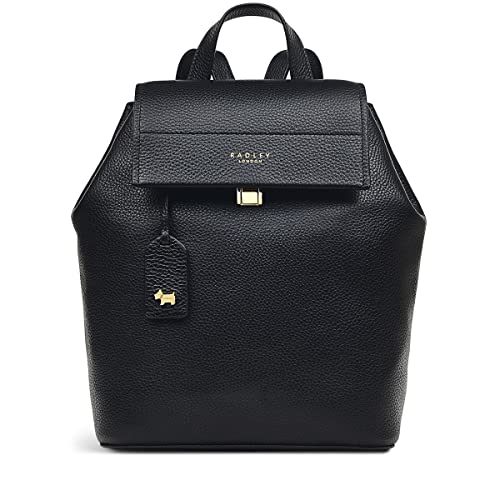 RADLEY London Black Leather Flapover Backpack Handbag for Women