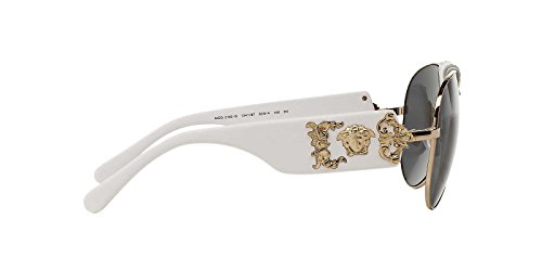 Versace Women's Medusa Aviator Sunglasses in White/Grey