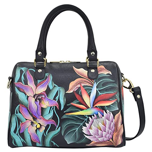Anuschka Hand-Painted Leather Satchel Shoulder Bag - Island Escape
