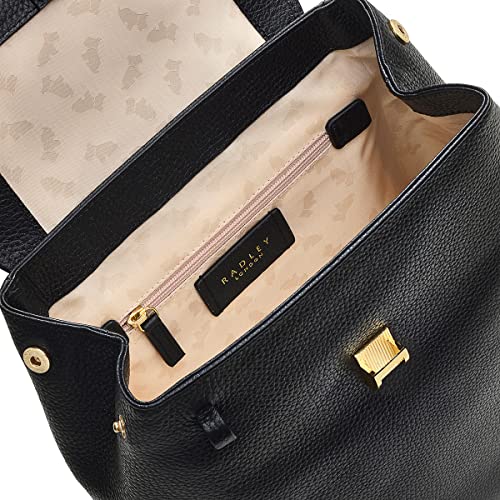 RADLEY London Black Leather Flapover Backpack Handbag for Women