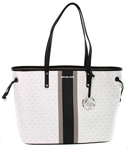 Michael Kors Monogrammed White Designer Shopper Tote Bag