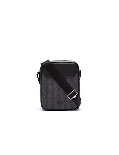 Lacoste Men's Blend Monogram Noir Gris Shoulder Bag