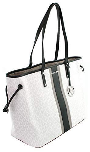 Michael Kors Monogrammed White Designer Shopper Tote Bag