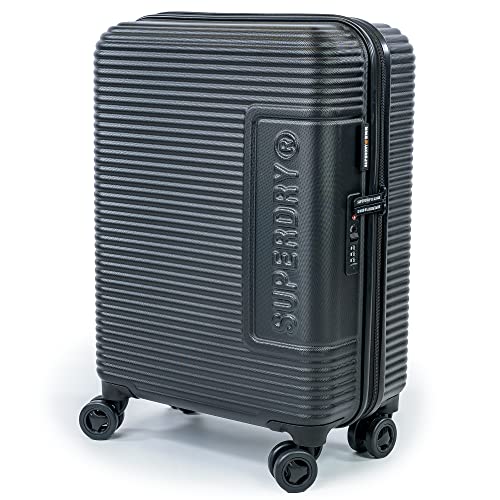 Superdry Large Black Suitcase - Lightweight, Robust, TSA Locks