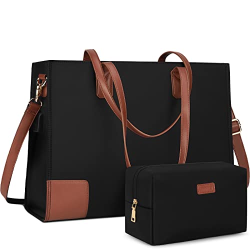 NUBILY Designer Women's Laptop Tote Bag - Black
