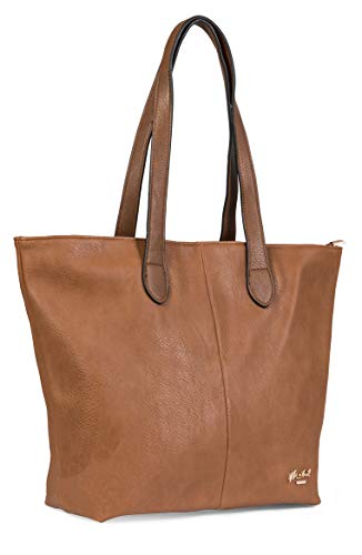 Mabel Vegan Leather Designer Handbag - BROOK Tan