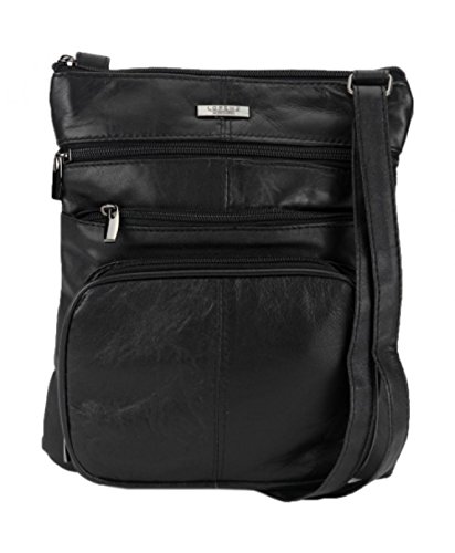 Super Soft Leather Shoulder/Crossbody Bag with Multiple Pockets