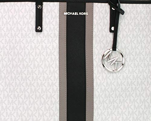 Michael Kors Monogrammed White Designer Shopper Tote Bag