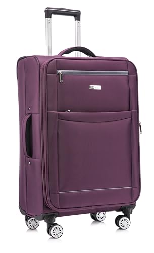 Violet Designer Handbag: Ultra-Light 4-Wheel Rotating